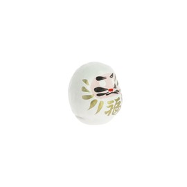 Tierra Zen Daruma Painted Papier Mache, White, 4.5 cm