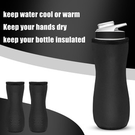 Enlisiwte 2Pcs Sleeve Compatible With Water Bottle - 22oz Water Bottle Sleeve for Plastic and Stainless Steel Bottle Neoprene Insulated Water Bottle Cover for Retaining Temperature (black)