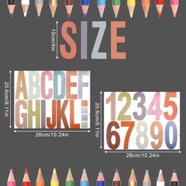 12 Sheets Capital Number and Letter Stickers, 4 Inch Large Vinyl Self Adhesive Big Font Stick on Decals Alphabet Waterproof Decorations for Craft Poster Window Mailbox Car Truck (Morandi Color)