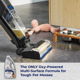 Bissell CrossWave PET PRO OXY Multi-Surface Formula, 40191, 64 oz, Removes Stuck-On Stains like Dirt, Grease, and Grime from Sealed Hard Floors and Grout, Patented Odor Elimation Technology