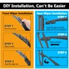 AUTOBOO 26"+16" Windshield Wipers with 12" Rear Wiper Blade Sets