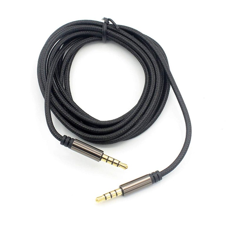 LoongGate AUX Cable 4-Pin 3.5 mm Nylon Braided Tangle-Free Auxiliary