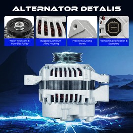 New Alternator for Honda Civic 1.6 1.6L 1996-2000, 1.6L Civic Del Sol 1996 1997, AMT0091, 31100-P2E-A01, 31100-P2E-A02, 31100-PEJ-004, 113035, A5TA0991, A5TA5491, 400-48125, 13649