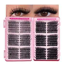 WAJJYM DIY Lash Clusters Kit, Lash Extension Kit, 270pcs,30D&40D&50D&60D&80D&100D, 9-16mm, D Curl, Natural Volume Lash Extensions, Wispy Eyelash Clusters, Faux mink fiber eyelashes,10#