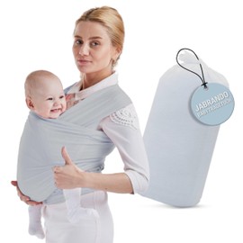 JaBranDo - Baby sling - Baby wrap recommended by midwives - Ideal for longer wearing times - Supports the spine - Security for the baby - Discreet breastfeeding support (light blue)