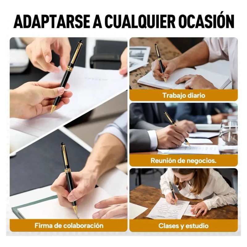 Pluma Elegante Premium De 2 Piezas - ¡incluye 8 Repuestos!