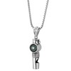 Compass Whistle Pendant Necklace for Men, Stainless Steel, 75 cm
