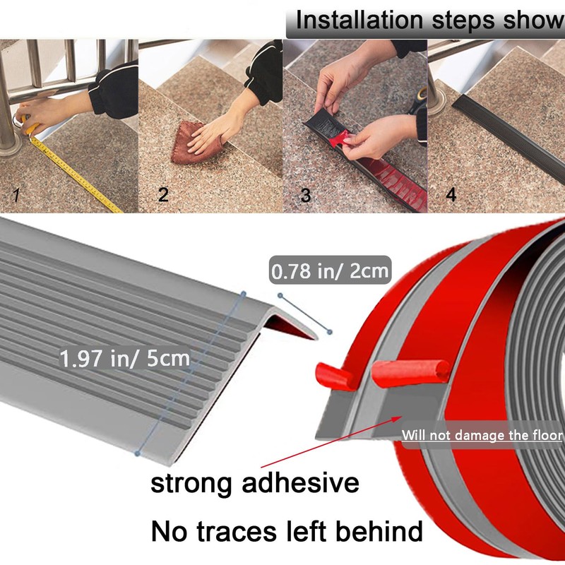 Vinyl Stair Nosing 16Ft Self Adhesive Stair Edge Protector Stair