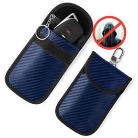 Vammcht Upgraded Faraday Bag for Key Fob (2 Pack), Premium Faraday Key Fob Protector– Car RFID Signal Blocking, Car Security Protection, Anti-Theft Pouch, Anti-Hacking Case Blocker Blue