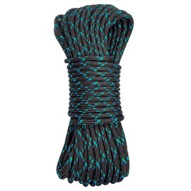 GM CLIMBING UIAA CE Certificated 8mm Accessory Cord Double Blade Pulusic Lanyard Strap Making Cord Climbing Arborist Outdoor Use 6M Cut Size Black