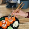 BambooMN Premium Reusable Japanese Bamboo Chopsticks, Twisted 9 inch -