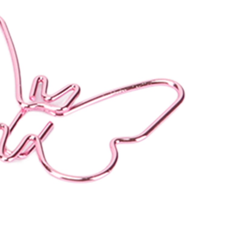 100 Pcs Shaped Paper Clips Pink Butterflies Shape Metal Cute