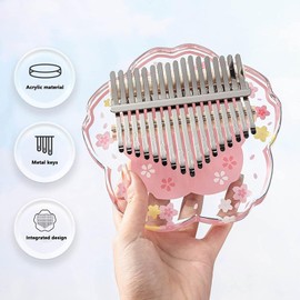 ArtisanShow Kalimba Thumb Piano 17 Keys, Cherry Blossoms Shape Marimbas Finger Piano with Study Instruction and Tune Hammer, Music Gifts for Kids Adults Beginners Lovers Players
