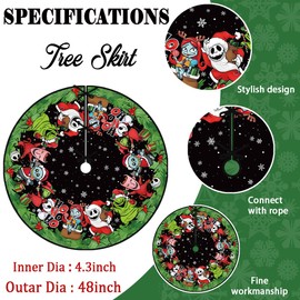 Christmas Tree Skirt 48'' Navidad Tree Collar Winter Xmas Tree Mat Indoor Outdoor Decor Merry Christmas Decorations for Home