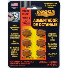Dyno-tab Aumentador De Octanaje 6 pastillas de 0.5-g c/u (12)