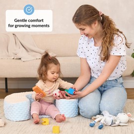 ODOXIA Baby Sit Up Pillow | Baby Pillow for Sitting Up | Comfortable Infant Seat for Early Sitting & Playtime | Soft & Stable Seat with Ring | Baby situp Ring (Blue)