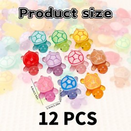 Pack of 12 Mini Turtles, Luminous Turtles Resin, Mini Figures, Summer Decoration, Luminous Animals, Small Resin Animals, Turtle Ornaments, Dark Glowing Miniature Figures for DIY Micro Turtle Gifts