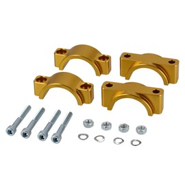 Set: CNC Klemmstücke für Schutzblech mit Schrauben, Gold eloxiert - für Simson S50, S51, S70, SR50, SR87