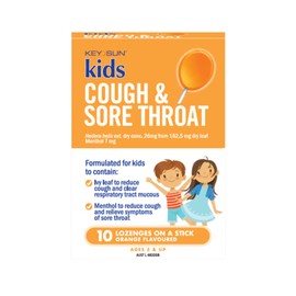 Key Sun Kids Cough & Sore Throat Orange 10 Lozenges