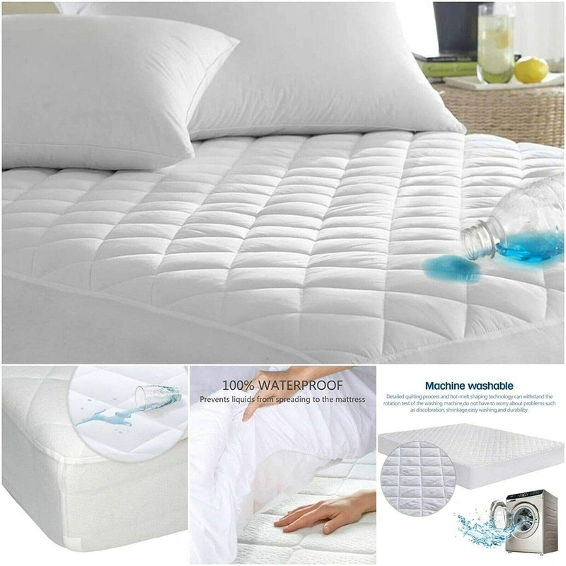 Luxury Nights Waterproof Mattress Protector 100% Cotton 40cm Extra Deep