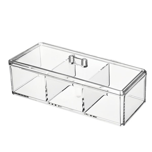Elitecran Split Storage Box with Lid, Acrylic Bedroom Dressing Table
