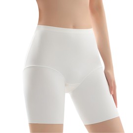 jessimi Cool Contact Pants, Panties, Girdle, High Waist Girdle, 3/4 Length Spats, Tummy Tightening Shorts, Shapewear for Pelvis, Moderate Tightening, Soft, Breathable, Stretchy, Comfortable, white, XL