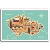 2 x 10cm Czech Republic Map Vinyl Stickers - Brno