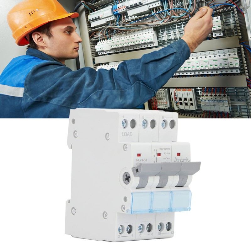 Dual Power Manual Transfer Switch DIN Rail Mount 3P Interlock