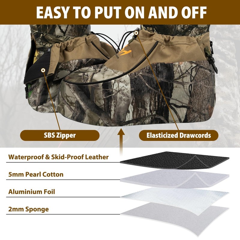 Hunthor Insulated Boot Covers, 600D Durable Cold Weather Insulators with