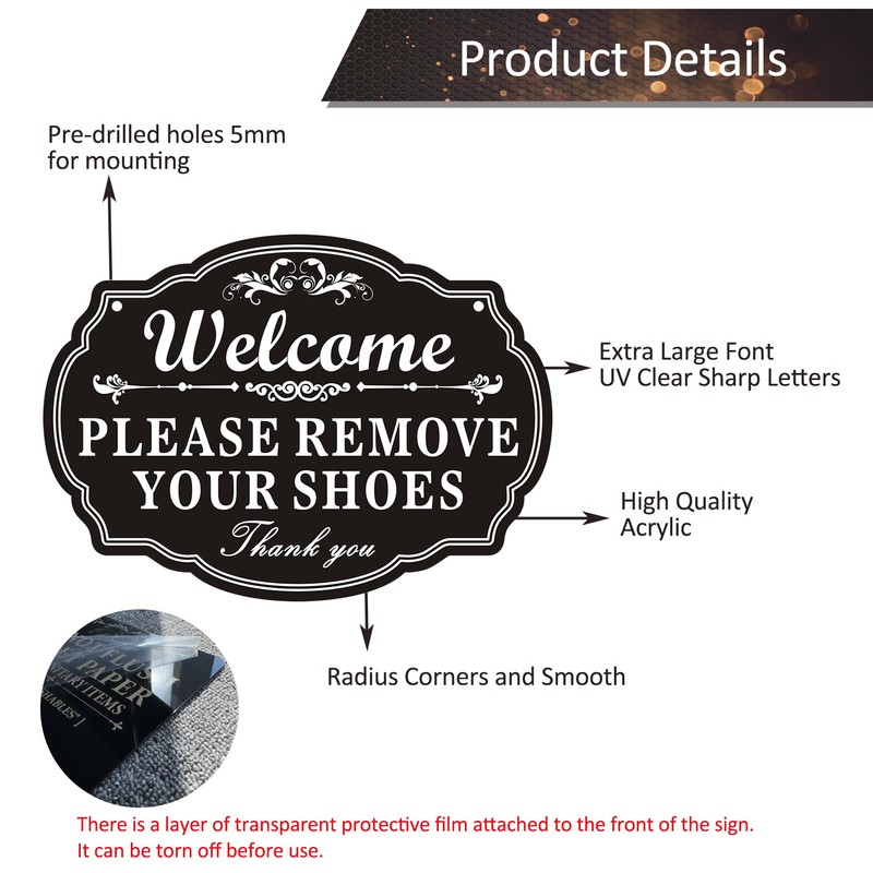 FKNSGR Please Remove Your Shoes Sign With Self Adhesive –