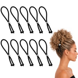 10PCS Adjustable Hair Ties, One-Handed Hair Tie with One-Handed Operation Friendly Design, Drawstring Hair Ties for Thick Curly Hair, Afro Puff Hair Ties for Protective Styling,Curly Hair Tiess