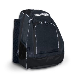 No Errors Sports RBP Rookie Baseball and Softball Backpack - Baseball and Softball Bat Bag with Fence Hooks for Kids, 2 Bat Pockets Bag for Boys and Girls(Black)
