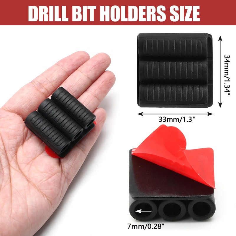 Biaungdo Drill Bit Holder, 3 Pack Adhesive Drill Bit Sleeve