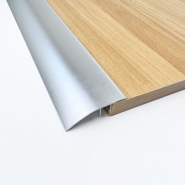 48Inch Aluminum Floor Transition Strip, 3 Pcs Metal Floor Transition Strip, for Doorways Threshold Ramp Tile Laminate Planks, Bridge The Height Between 0.3-0.6 Inch (Silvery, 4ft x 1.7in)