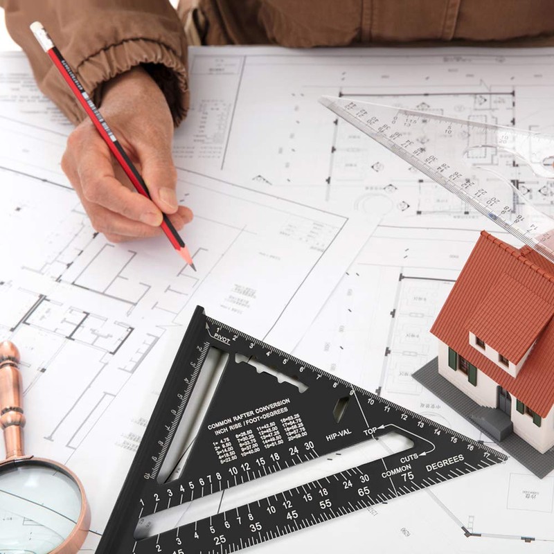 Carpenter Measuring Square Metric Imperial 7 Inches,Aluminum Alloy,90 Degree Thickened