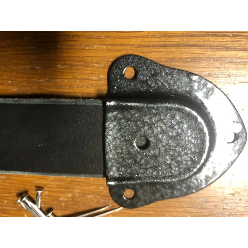 Antique Trunk Hardware-One Leather Trunk Handle, 2 Metal end caps