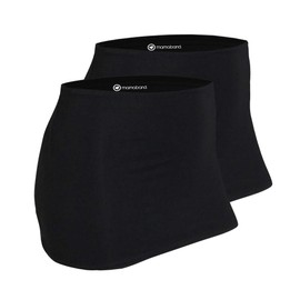 Mamaband, Kidney Warmer DOUBLE PACK for Keeping Kidney and Hip Area Warm & For Pregnancy, Elastic Hip/Body Warmer and Shirt Extension Up To 3 Sizes - black/black, size: 32-38