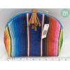 Bloomingdale's Rainbow Striped Makeup Bag 8"x7"x3.5"w/ ZIPPER NEW SEE PICTURES