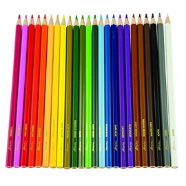 Heritage Arts HCP24 Colored Pencil Set, Break-Resistant, Hexagonal 6.5mm Wood Barrels, 24 Color Set