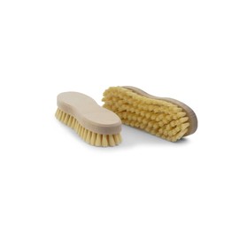 Novaliv 2 x Wooden Cleaning Brush with Plastic Bristles, Robust Hand Brush, Brush for Hand Nails and Fingers, 8 Shape for Professional Cleaning, Ergonomic Handle