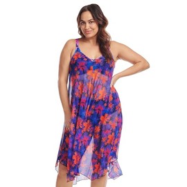 Mazu Swim Women's Plus Size Swimsuit Cover Up Mesh Swimwear Cover Up Beach Bathing Suit Dress