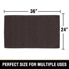 H.VERSAILTEX Upgraded Waffle Bath Mat Super Absorbent Bathroom Mats Non Slip Bath Rugs for Bathroom Floor Machine Washable Dry Fast Bathroom Rugs for Beside Tub, 24" x 36", Chocolate