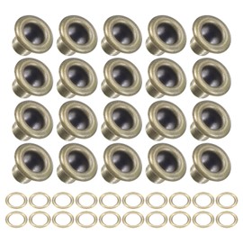 METALLIXITY Eyelets with Washers (10 x 5 x 7mm) 100Pack, Alloy Grommet Kit Chrome Plated - for Leather Canvas Clothes DIY Crafts Making, Bronze Tone