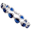 RIZILIA Tennis Bracelet & Pear Cut CZ [Simulated Blue Sapphire]