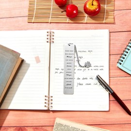 Tenare Inspirational Bookmark Gift with Gift Box Stainless Steel Motivational Bookmark Metal Bookmark with German Saying for Friends Daughter Son Student Colleagues