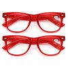 V.W.E. 2 Pairs Transparent Neon Color Deluxe Reading Glasses -