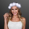 White Light Up Flower Crown Headband for Festivals with Cool