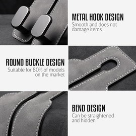 Gancho Doble para Respaldo de Asiento de Auto, Gancho para Cabecera de Asiento para Bolsos y Maletas, Ganchos Resistentes para Bolsos de Mano, Comestibles y Accesorios (marrón)