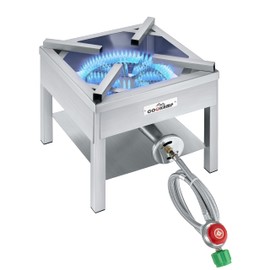 COOKAMP Stainless Steel Burner Propane Burner, 260,000BTU High Pressure Outdoor Propane Cooker, Heavy Duty Gas Burners for Outdoor Cooking For Turkey Fry, Seafood Boil(Stainless Steel) SS1750