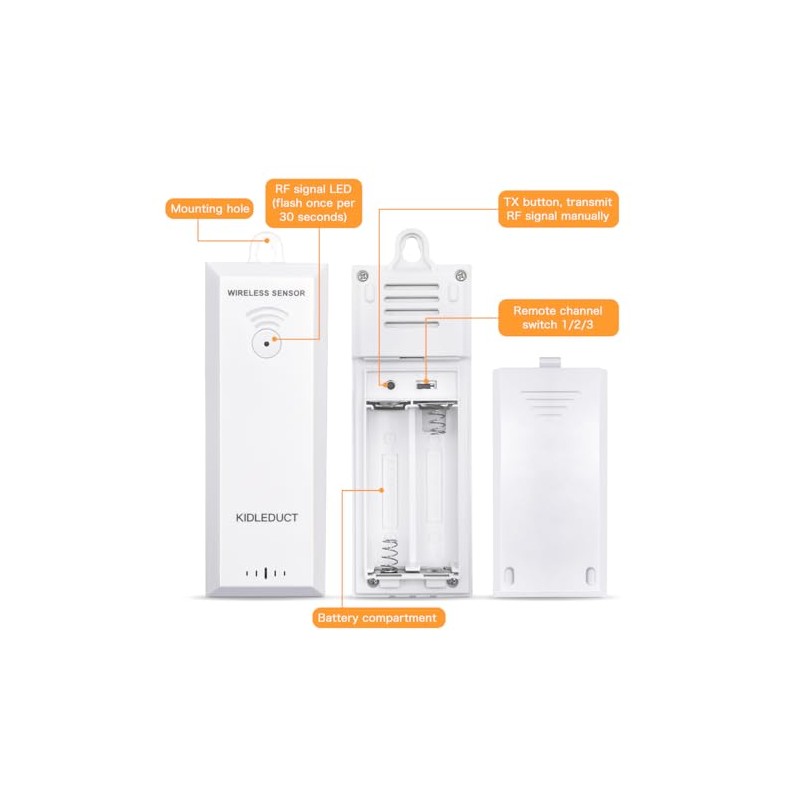 KIDLEDUCT Wireless Remote Sensor Indoor Outdoor for Model WS002/WS003